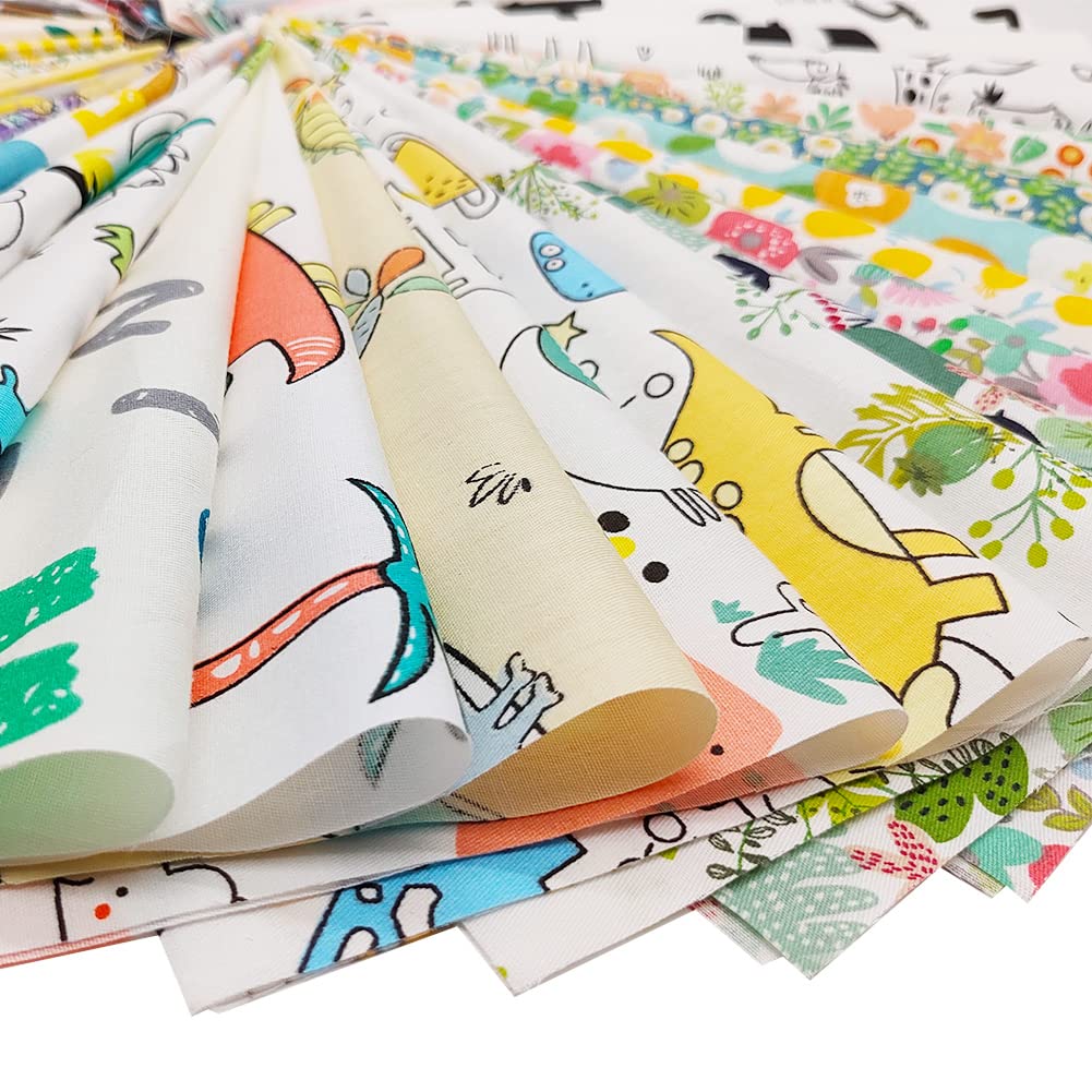 56pcs Cotton 9.8” x 9.8”(25cm x 25cm) Quilting Fabric Bundles, Pre-Cut Squares Sheets for Patchwork Sewing Quilting Crafting, No Repeat Patterns.