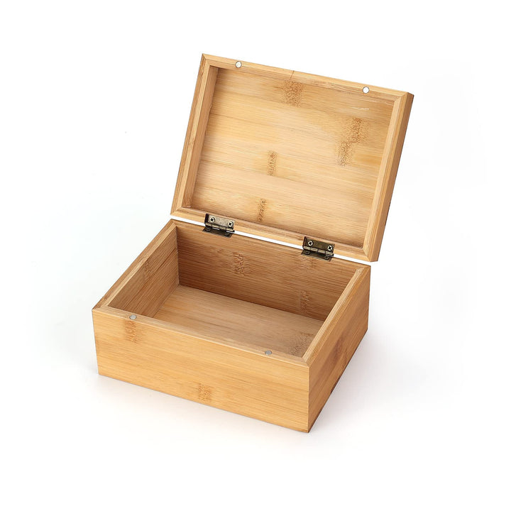 Small Unfinished Wooden Box, 6.7 x 5.1 x 3.1 inch Natural Pine Wood Boxes Unpainted Wooden Boxes for Crafts DIY Wood Box with Hinged Lids for Art, Hobbies, Jewelry Box and Home Storage
