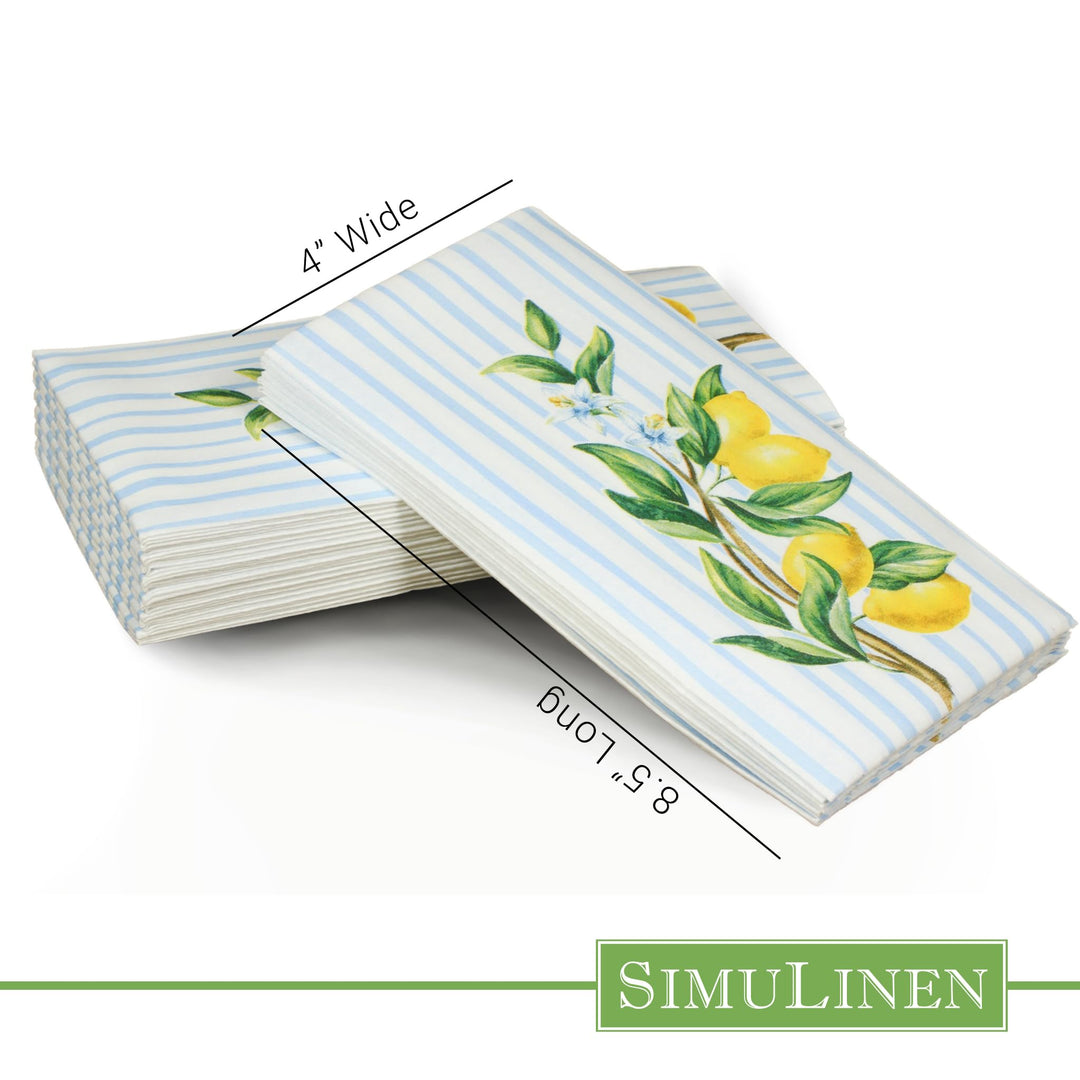 Lemons &amp; Stripes Design Disposable Guest Hand T