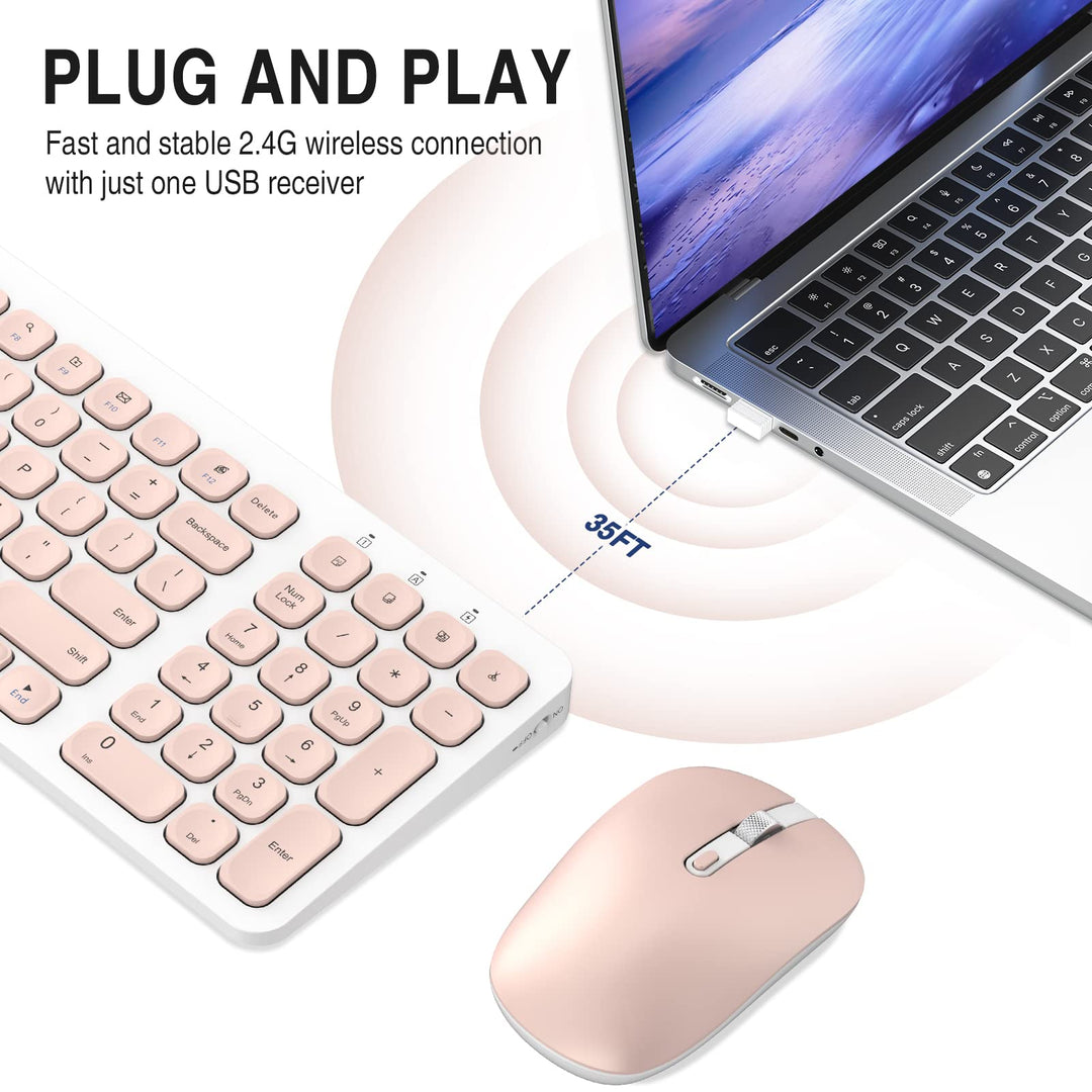 cimetech Wireless Keyboard and Mouse Combo, Compact Ful