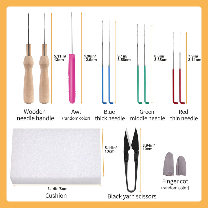 Needle Felting Kit, Wool Roving (5g/Color), Complete Needle Felting Starter Kit with Basic Felt Tools and Supplies Wool Fibre Spinning Craft Wet Felting Material for Beginners