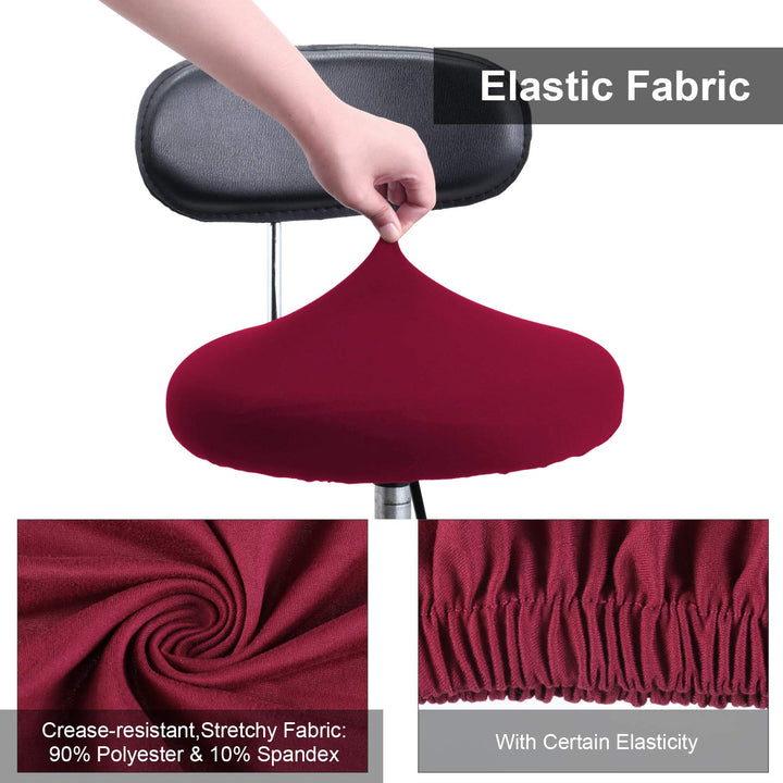 Round Bar Stool Covers Elastic Bar Chair Covers Washable Stool Cushion Slipcover for Home Bar Hotel Use, 12-14 Inch (Wine Red,4 Pieces)