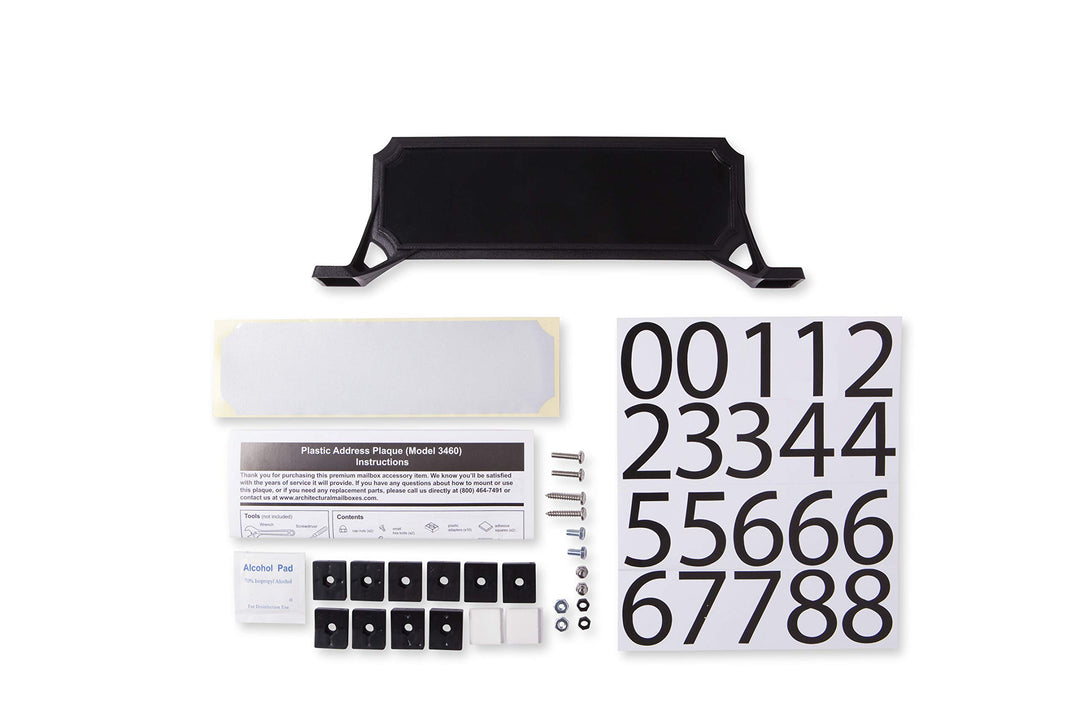 Architectural Mailboxes 3460B Manhattan Address Plaque, Small, Black