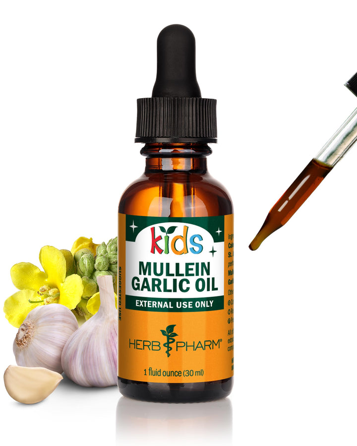 Herb Pharm Kids Mullein and Garlic Oil, Calendula, Garl