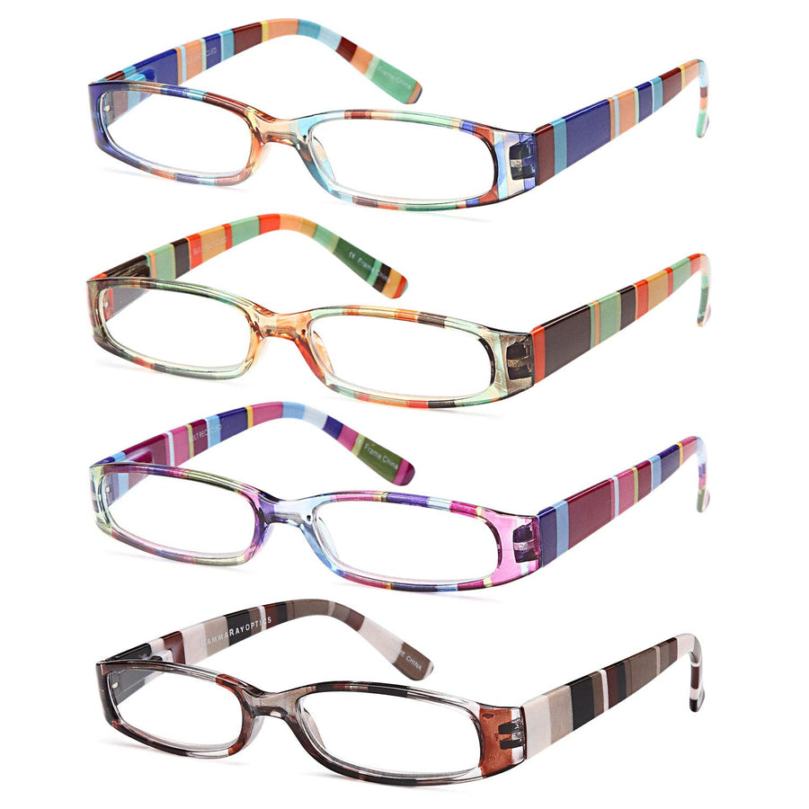 Gamma Ray Women's Reading Glasses - 4 Pairs Ladies 