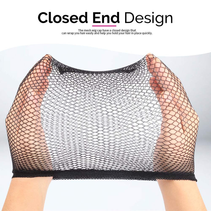 Wig Cap, FANDAMEI 4PCS Black Mesh Wig Cap Net, Closed End Hair Mesh Net Wig Caps, Liner Weaving Caps for Women, Men, Kids