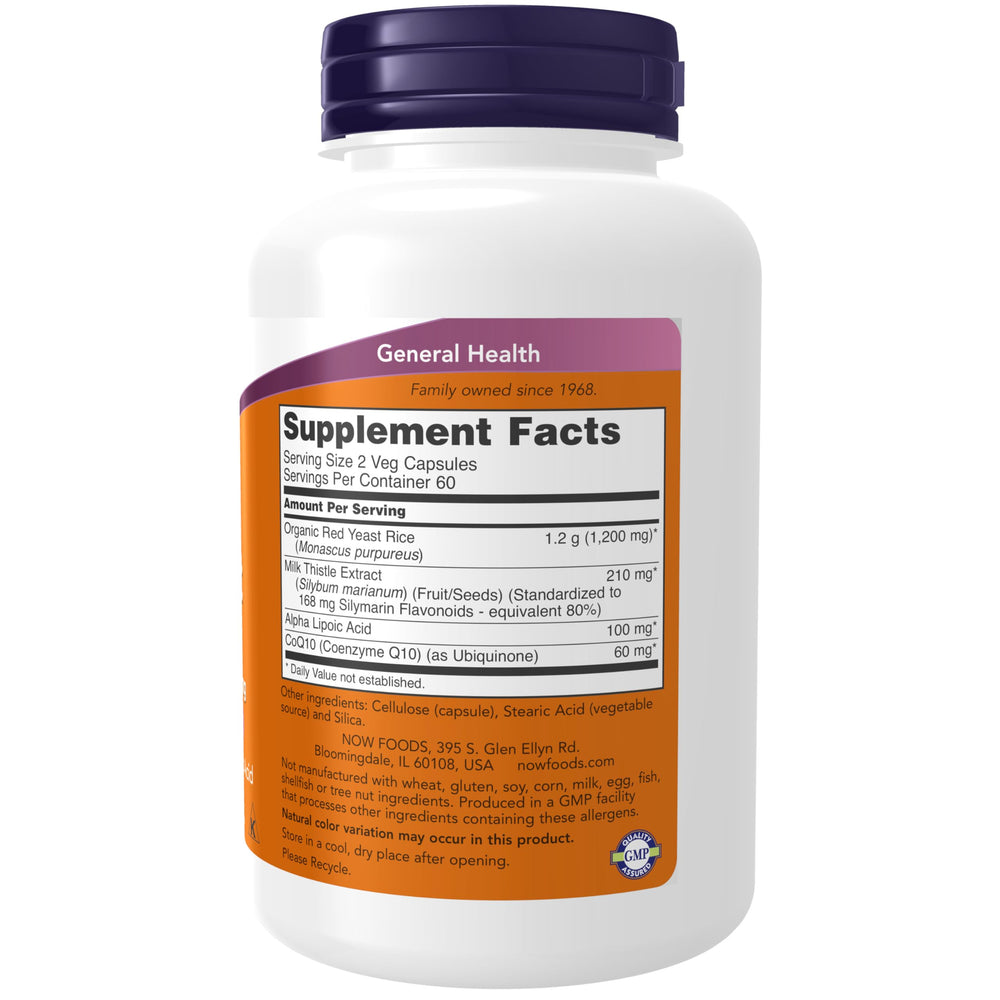 Supplements, Red Yeast Rice with CoQ10, plus Milk Thistle & Alpha Lipoic Acid, 120 Veg Capsules