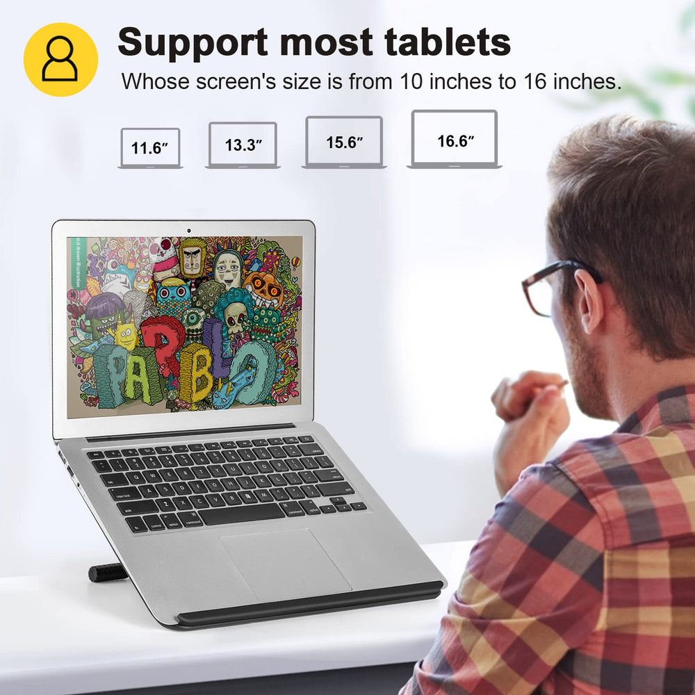 PR 100 Universal Tablet Stand, Adjustable from 10 to 16 inch for Drawing Tablets, Monitors, Compatible with iPad, Microsoft Surface Pro Series, Laptop
