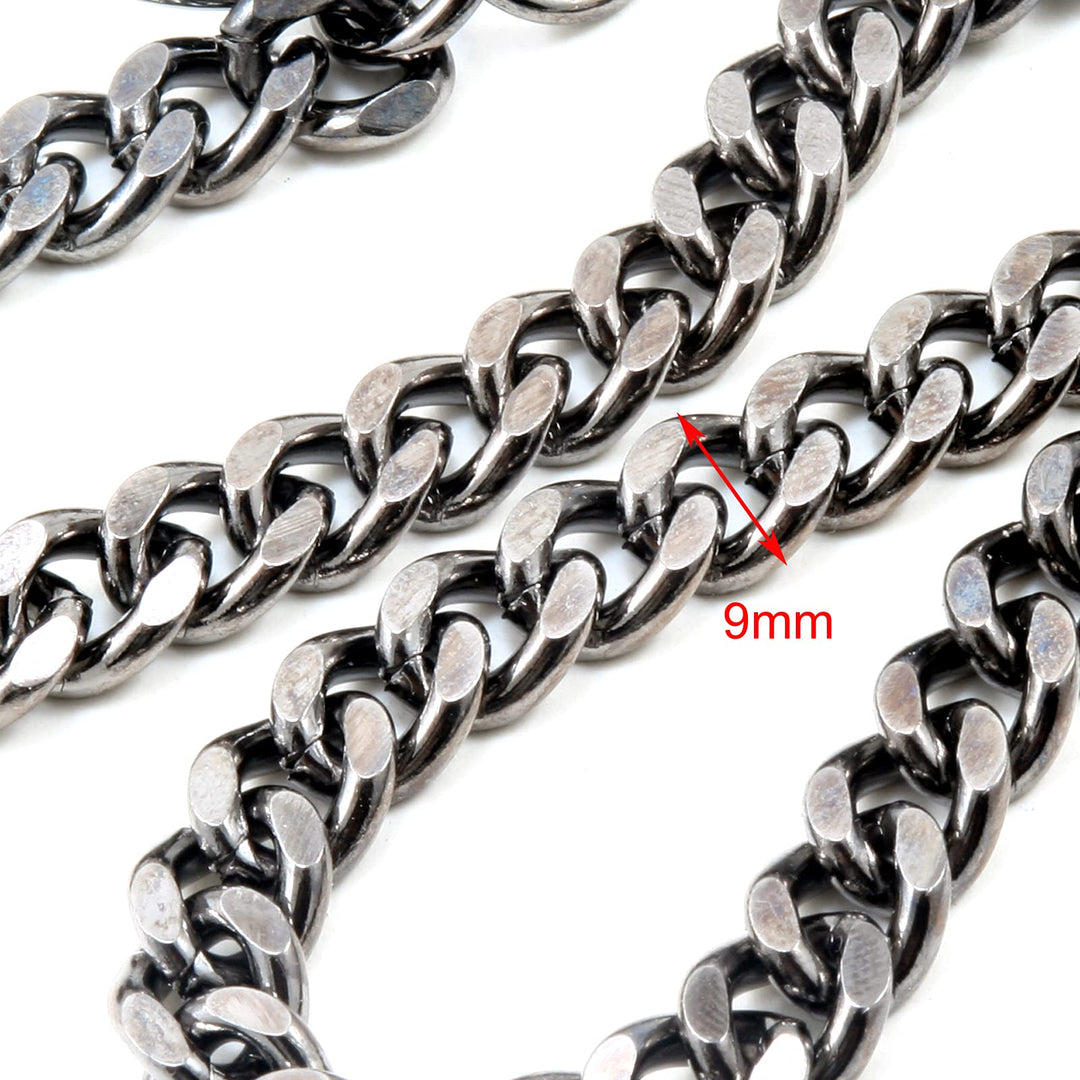 Basic Strong Leash Biker Trucker Key Jean Wallet Chain (17) BLACK CS146