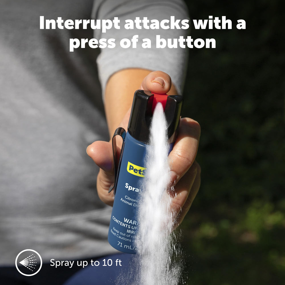 SprayShield Animal Deterrent Spray (2.4 Oz / 71 ML) Dog Spray Self Defense Compact Design for Portability, Belt Clip for Easy Carry, Releases Surprising Burst, Citronella