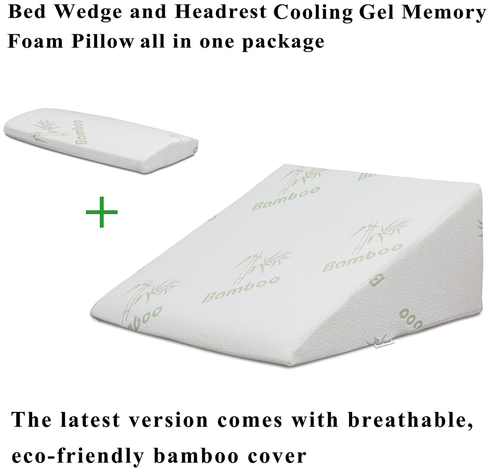 Foam Wedge Bed Pillow (25 x 24 x 12) with High Quality, Removable Cover