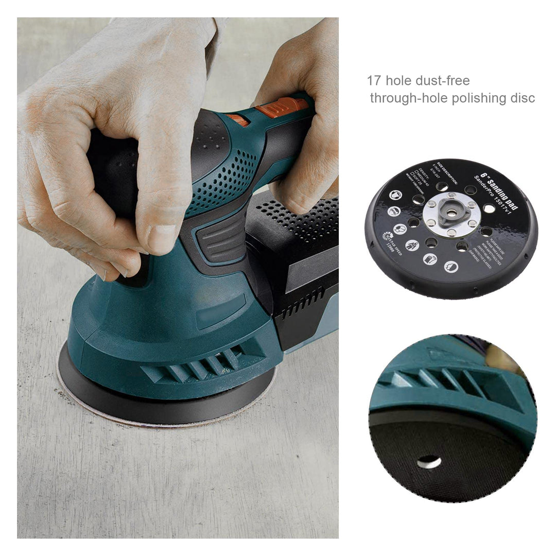 6 Inch 17 Holes Sanding Disc Pad Backing Sander Hook and Loop Sander Replacement Pad Compatible with BO6030 &amp; BO6040 Festool RO1 ES150 ET2