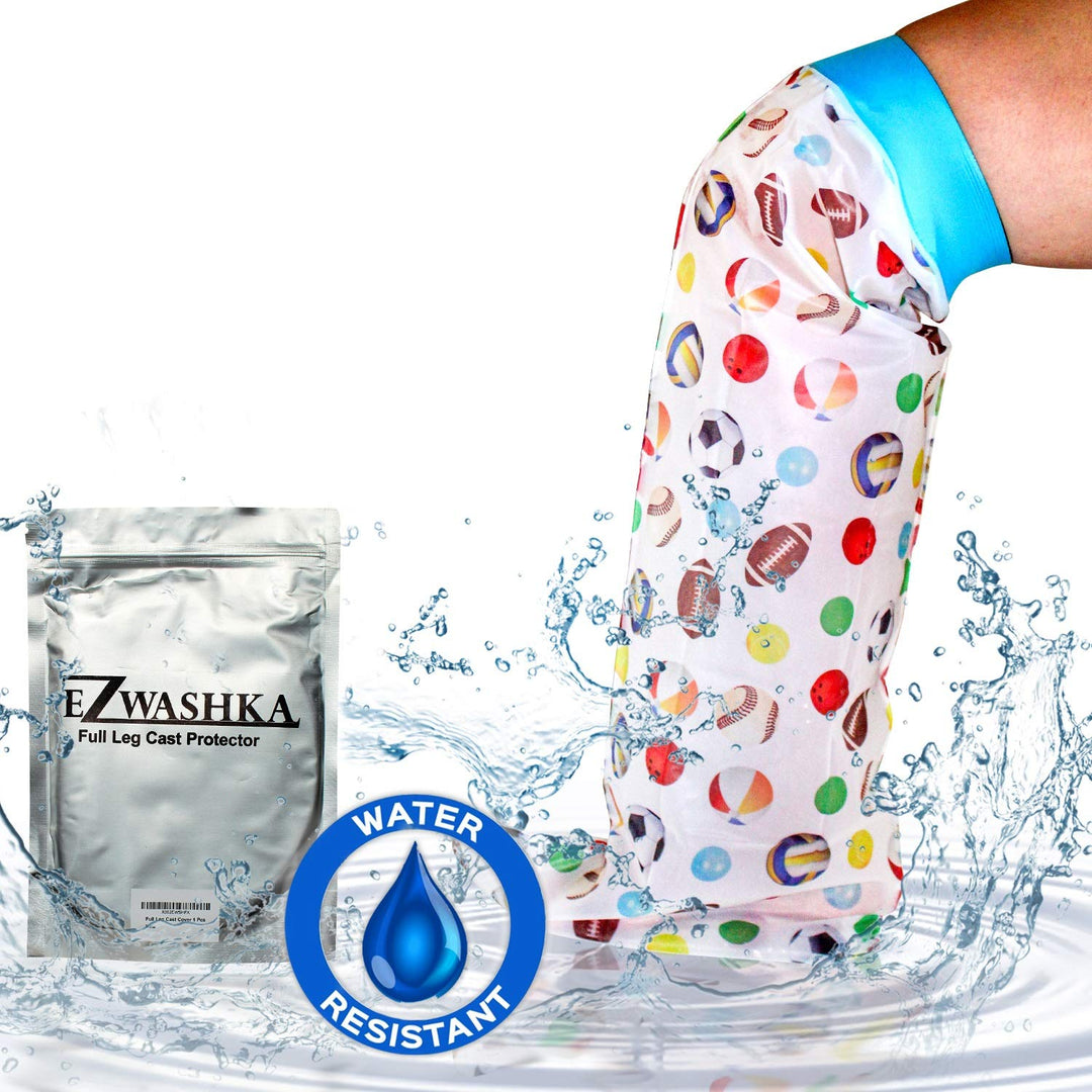 EZWashka Kids Cast Cover for Showering Foot; Waterproof