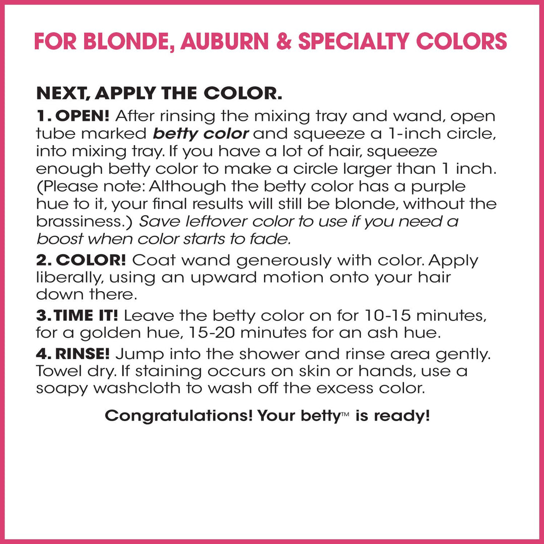 Fun (Hot Pink) Betty - Color For The Hair Down There Hair Coloring Kit
