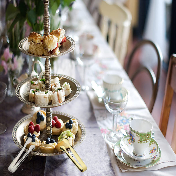 6PCS Ice Tongs Mini Sugar Tongs 4.25Inch Tongs for Serving Food Small Serving Tongs, Kitchen Tongs for Appetizers,Tea Party, Coffee Bar, Desserts (Silver and Gold)