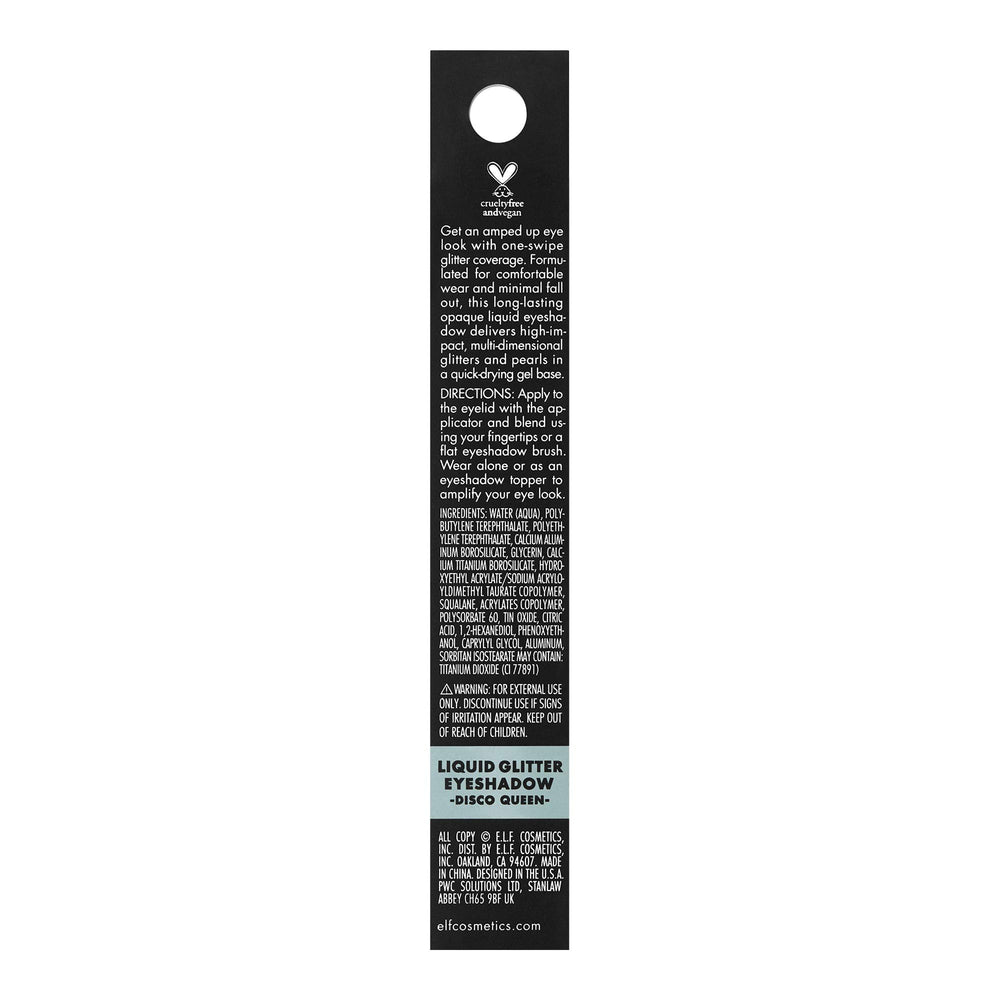 , Liquid Glitter Eyeshadow, Long Lasting, Quick-Drying, Opaque, Gel-Based Formula, Creates High-Impact, Multi-Dimensional Eye Looks, Disco Queen, 0.10 Fl Oz