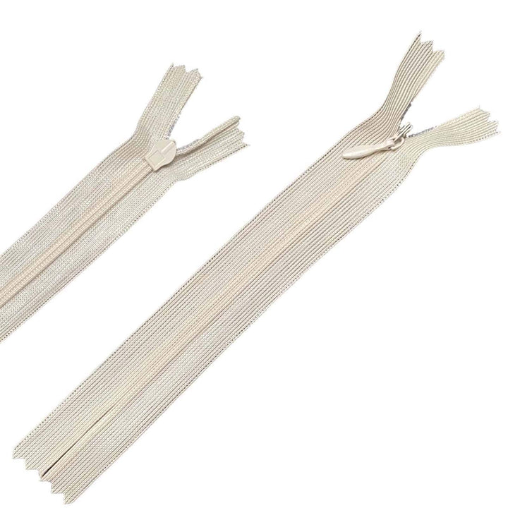 Yzsfirm 10 Pcs 20 Inch Real Silk Invisible Sewing Zipper Bulk,Beige Coil Closed Zippers for Tailor Sewing Crafts