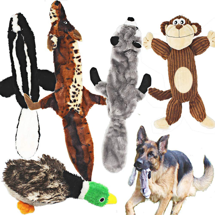 5 Pack Dog Squeaky Toys Three no Stuffing Toy and Two Plush with Stuffing for Small Medium Large Dog Pets (5 Pack)