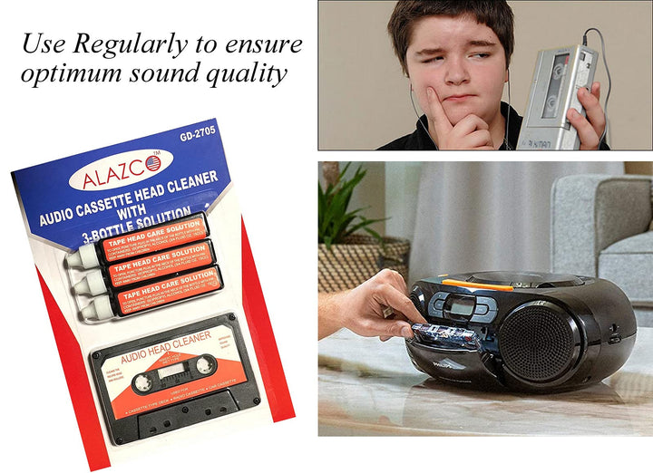 Audio Tape Cassette Head Cleaner w/ 3 Cleaning Fluids C