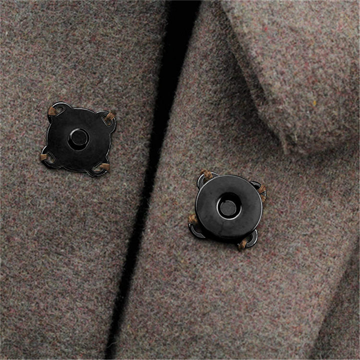 BCP 10 Sets 18mm Sew in Magnetic Bag Clasps Plum Blossom Bag Button, Snaps, Clasps, Great for Sewing Craft Clothing Bag (Smoke Black)