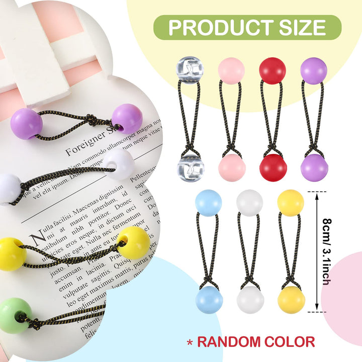 24 Pieces Hair Ties 20mm Ball Bubble Ponytail Holders for Girls Twinbead Bubble Hair Knockers Colorful 80s 90s Hair Elastic Accessories for Baby Toddler