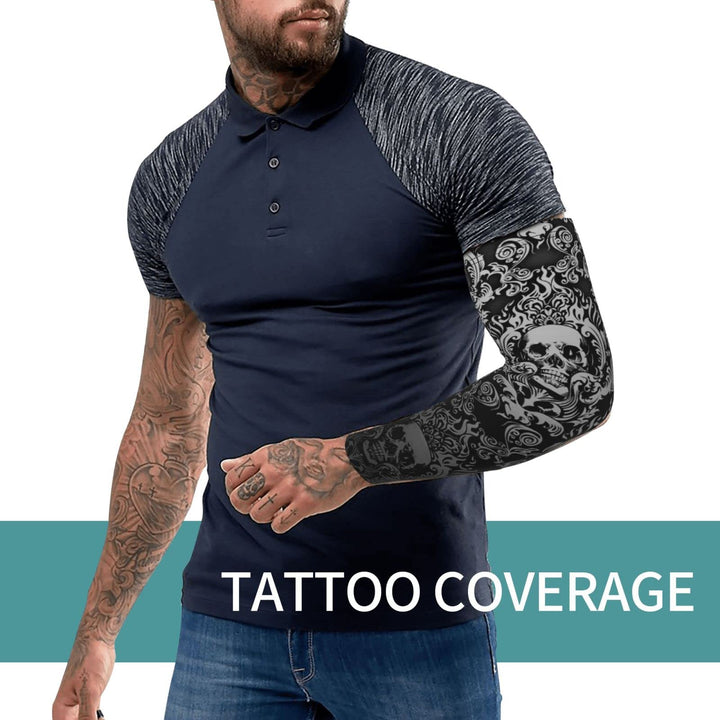 Halloween Gothic Skull Black UV Sun Protection Cooling Arm Sleeves for Men &amp; Women Youth,Compression Athletic &amp; Sports Sleeve One Size