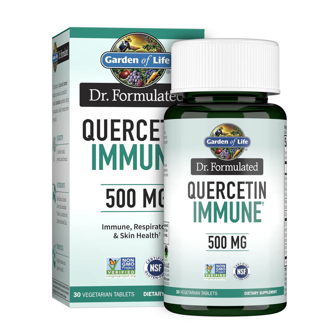 Quercetin Once Daily Immune System Support Supplement with Vitamin C, D &amp; Probiotics – Dr Formulated – Immune Health, Respiratory Health, Skin Health, Gluten Free, Non GMO – 30 Tablets