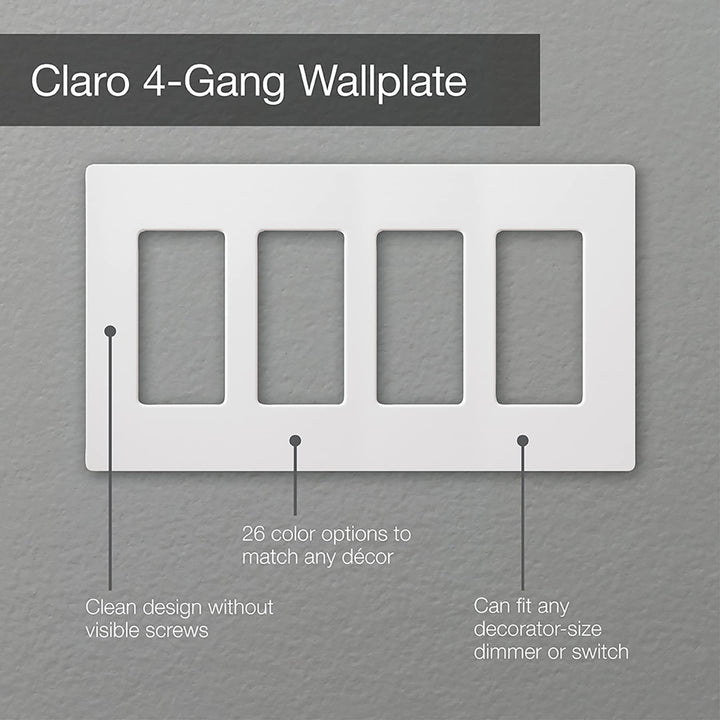 Midnight, 1 Pack : SC-4-MN Satin Colors 4-Gang Wallplate, Midnight