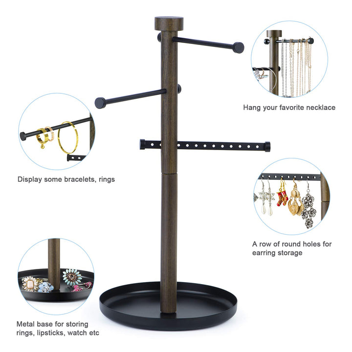SRIWATANA Jewelry Holder Stand, 3 Tier Jewelry Tree Org