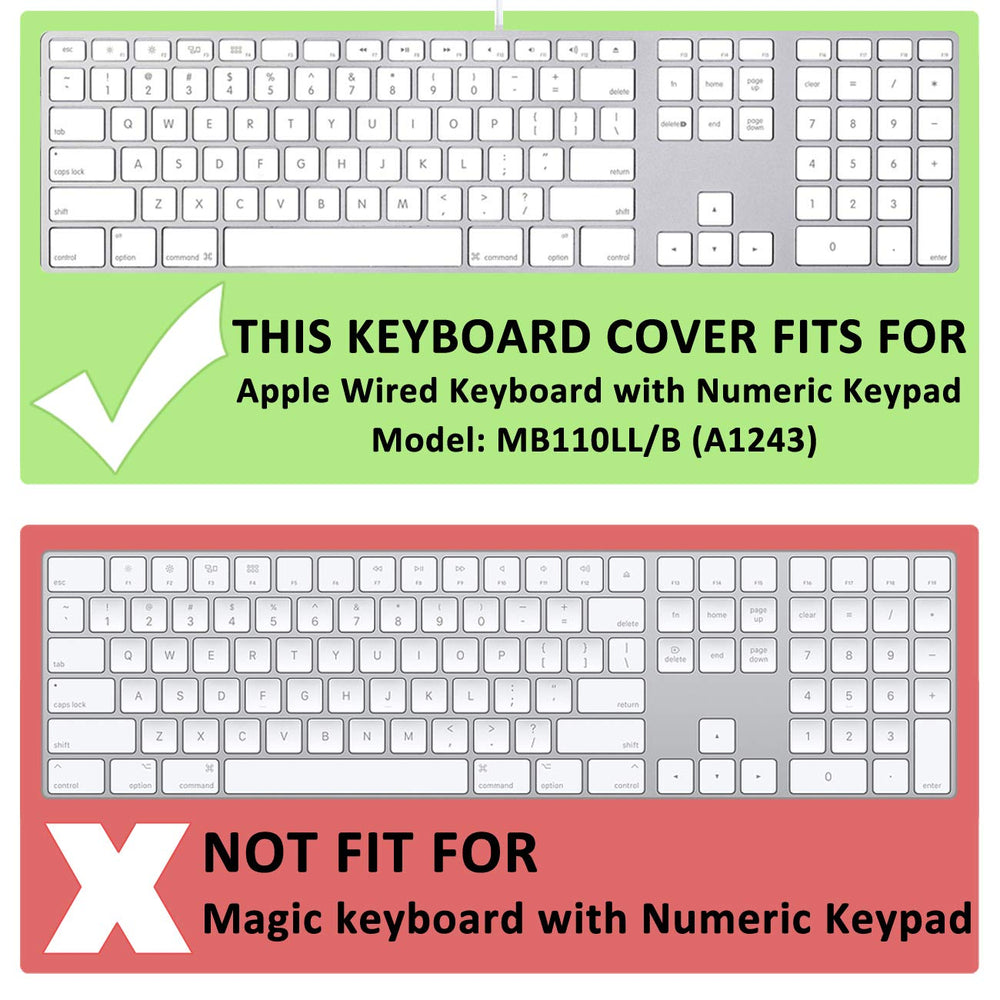 ProElife Keyboard Cover Skin for Apple Wired USB Keyboa