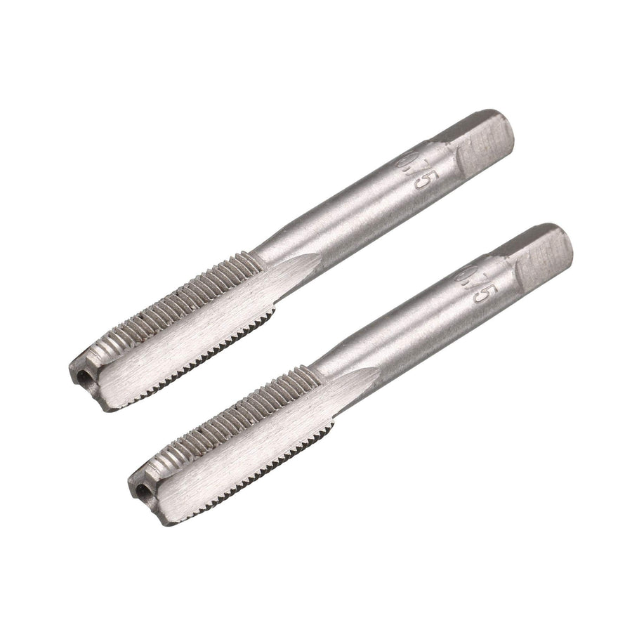 Metric Hand Tap M8 Thread 0.75 Pitch 3 Straight Flutes H2 Alloy Tool Steel Bottom & Taper Screw Tap Set Tapping Tools for Repairing 1 Pair