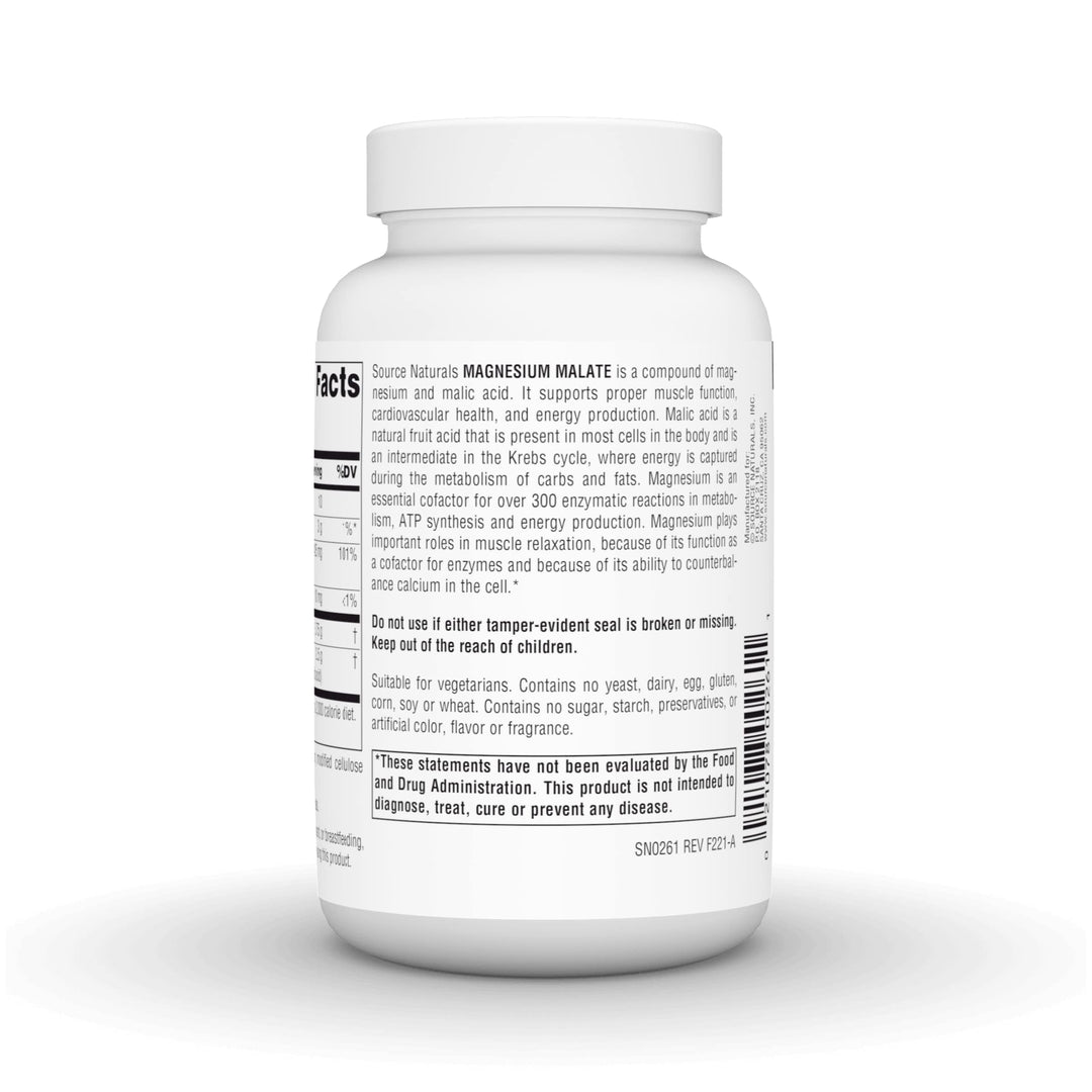 Source Naturals Magnesium Malate, Supports Muscles and 