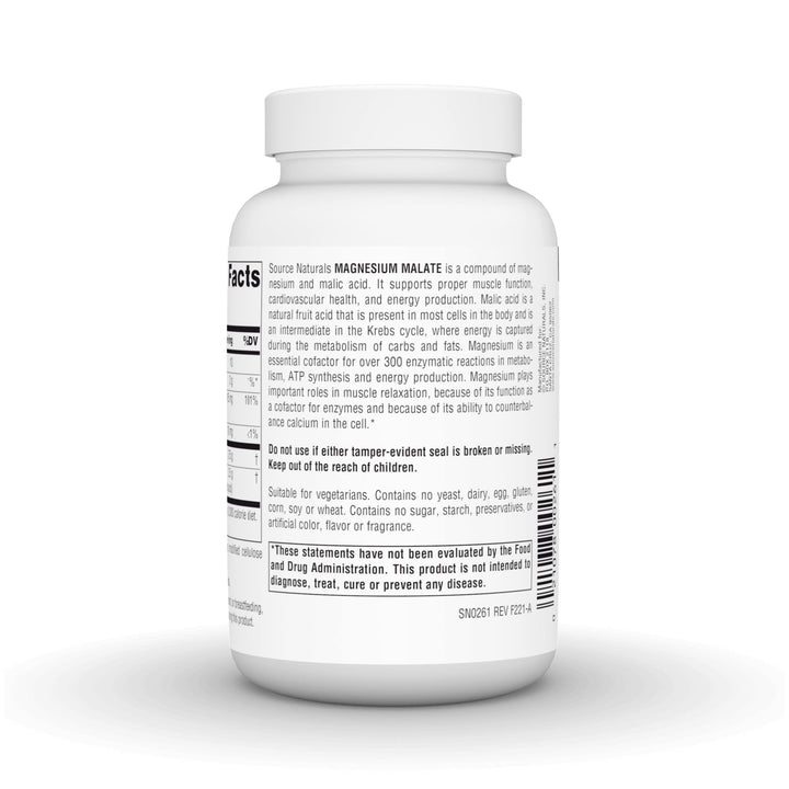 Source Naturals Magnesium Malate, Supports Muscles and 