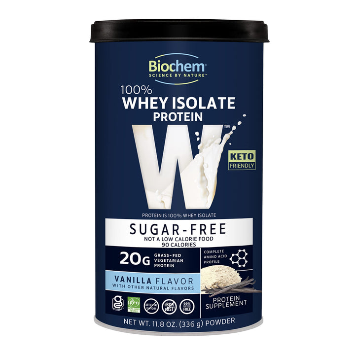 100% Whey Sugar-Free Vanilla 20g, 11.8oz, Certified Vegetarian, Certified Gluten Free, Certified Non-GMO Tested, Keto Friendly, Grass-Fed…