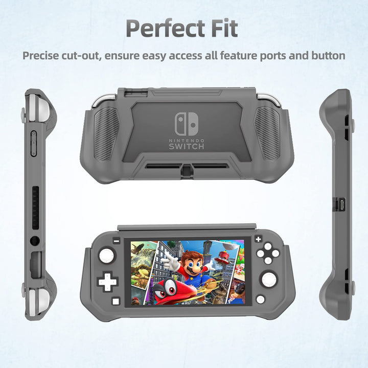 Switch Lite Case Protective Case for Nintendo Switch Lite, Full Protection TPU Shockproof Case Cover for Nintendo Switch Lite Skin with Built-in Screen Protector &amp; Joystick Caps, Coral