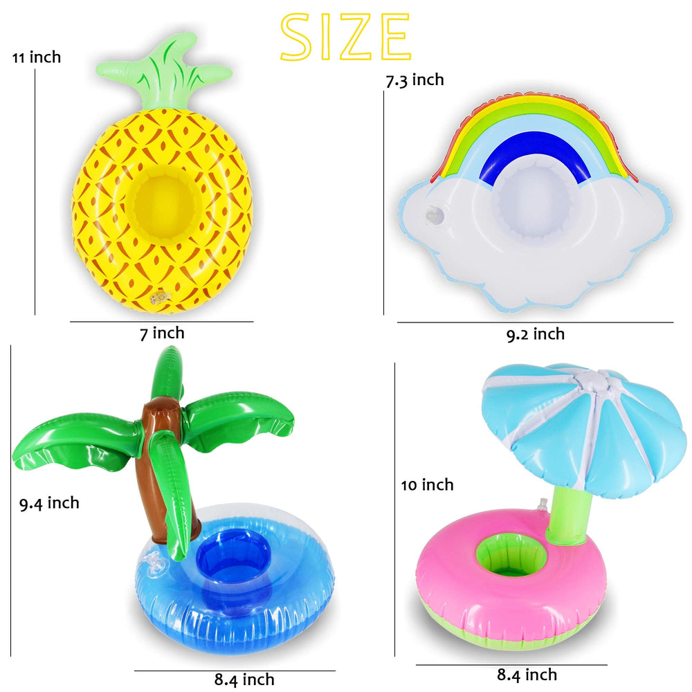 12 Pack Inflatable Floating Drinking Holders, Drink Floats Inflatable Cup Coasters for Pool Party