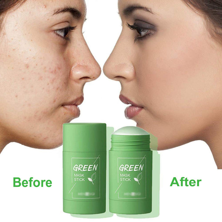 2 Pack Green Tea & Eggplant Purifying Clay Stick , Face Moisturizes Oil Control, Deep Clean Pore, Improves Skin,for All Skin Types Men Women
