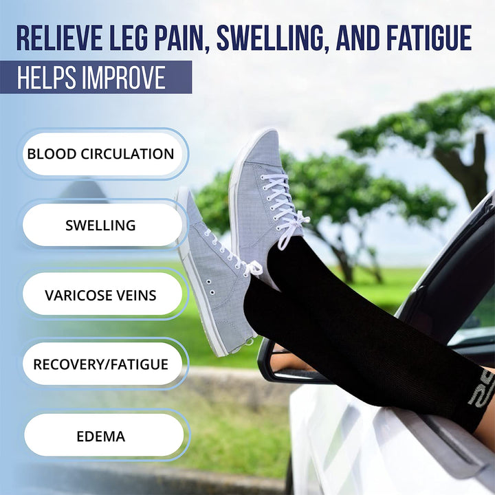 Lite Compression Socks (15-20mmHg) for Men &amp; Women – Best Socks for All Day Wear! (Black/Blue, S/M)