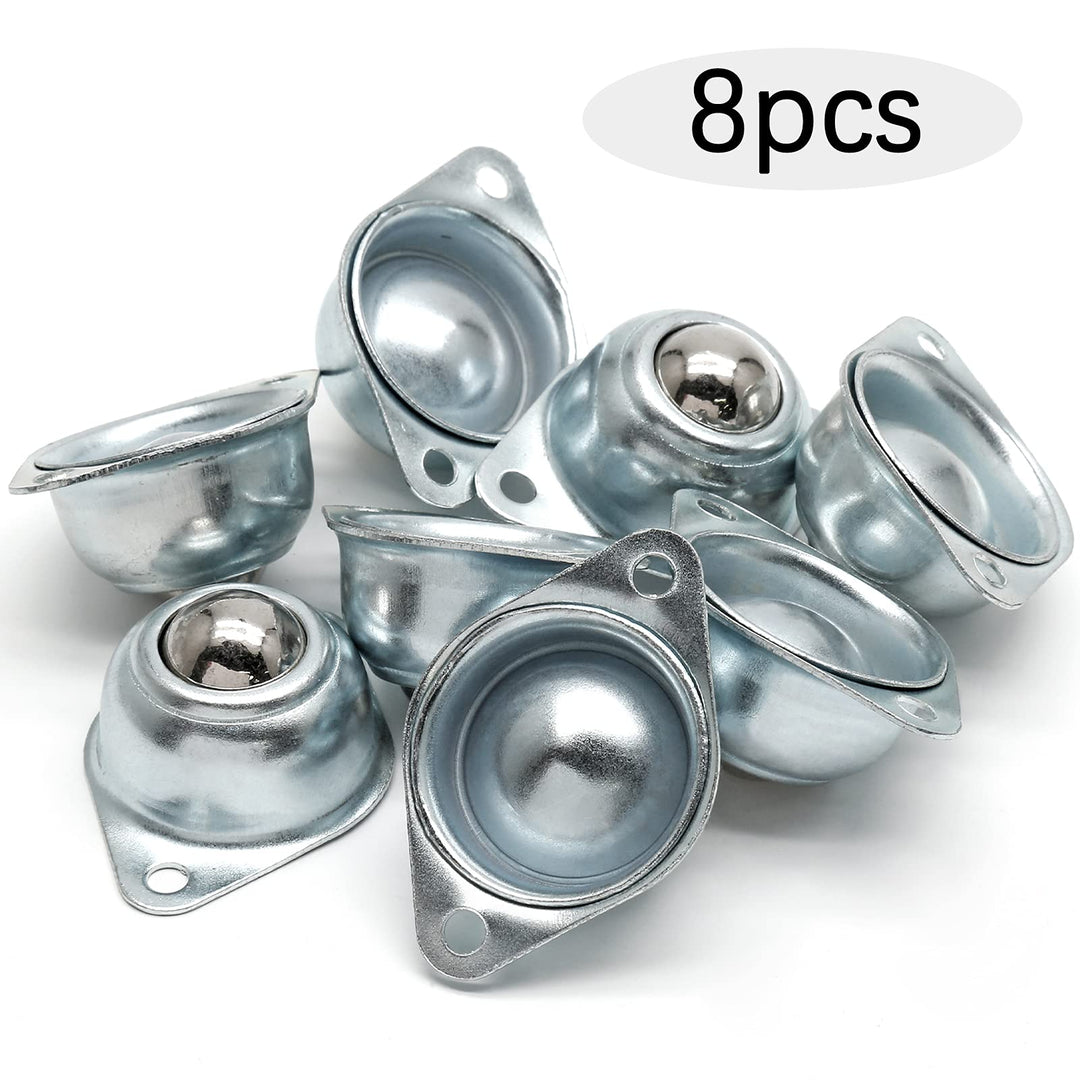 8Pcs 5/8 Roller Ball Transfer Bearings Flange Mounted Ball Transfer Unit for Conveyor, Roller Stand, Transmission, Load Capacity 33 lbs