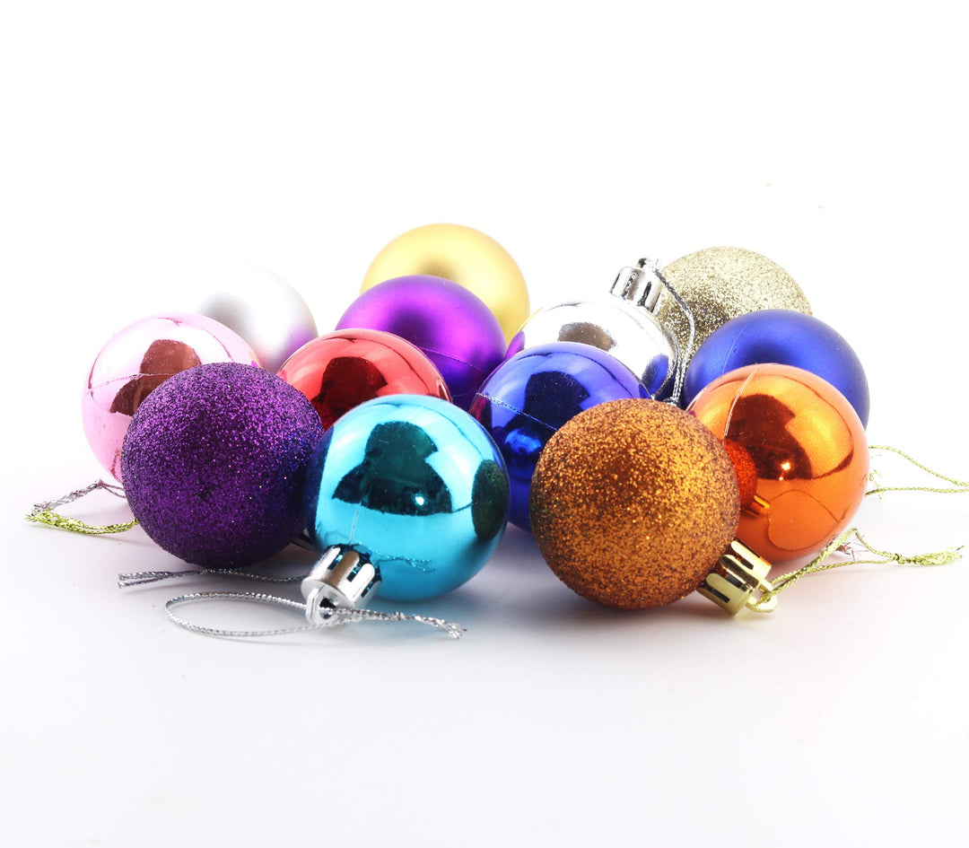 24pcs Christmas Ball Ornaments Shatterproof Christmas Decorations Tree Balls for Holiday Party Decoration, Tree Ornaments Hooks Included (Orange, 4cm/1.57)