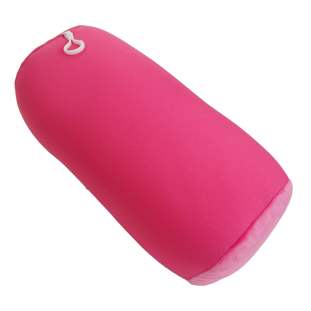 Microbead Bolster Tube Travel Pillow, Compact, Perfect for Plane or Car, Pink
