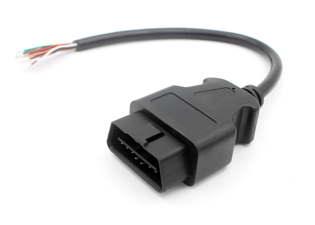 LoongGate OBD-II 16 Pin to to End Open Plug Wire - OBD2 Male 16 Pin Connector Round Extension Diagnostic Cable(1ft/0.3m) (Male)