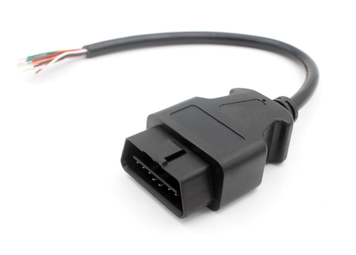 LoongGate OBD-II 16 Pin to to End Open Plug Wire - OBD2 Male 16 Pin Connector Round Extension Diagnostic Cable(1ft/0.3m) (Male)