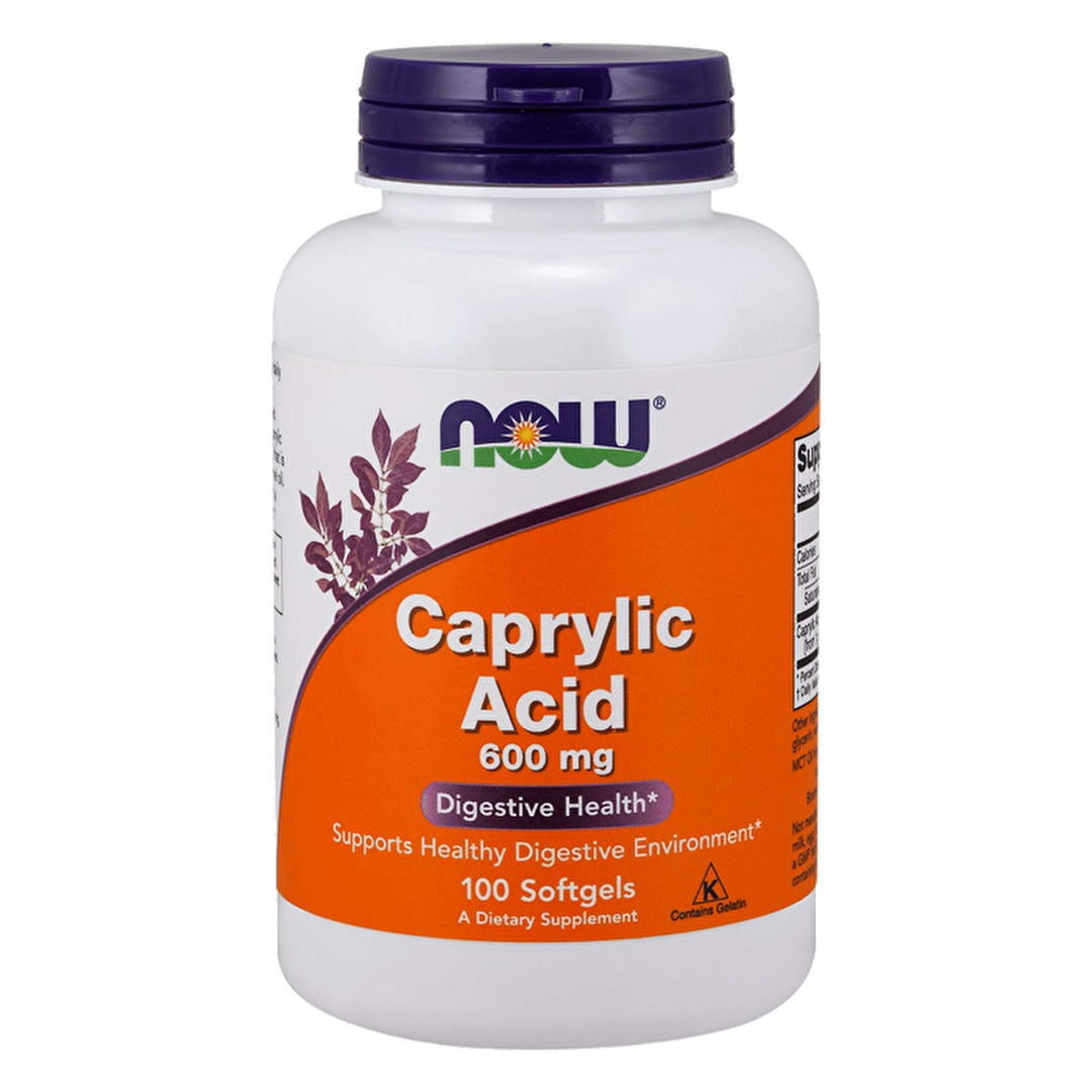 NOW Caprylic Acid 600mg, 100 Softgels