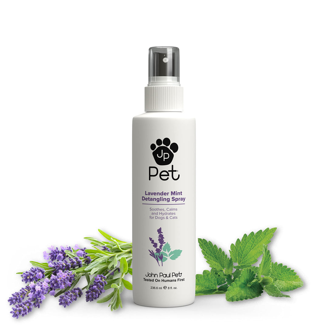 Lavender Mint Detangling Spray for Dogs and Cats, Soothes Moisturizes and Replenishes Dry Unruly Fur, Non-Aerosol, Clear, 16 fl oz.