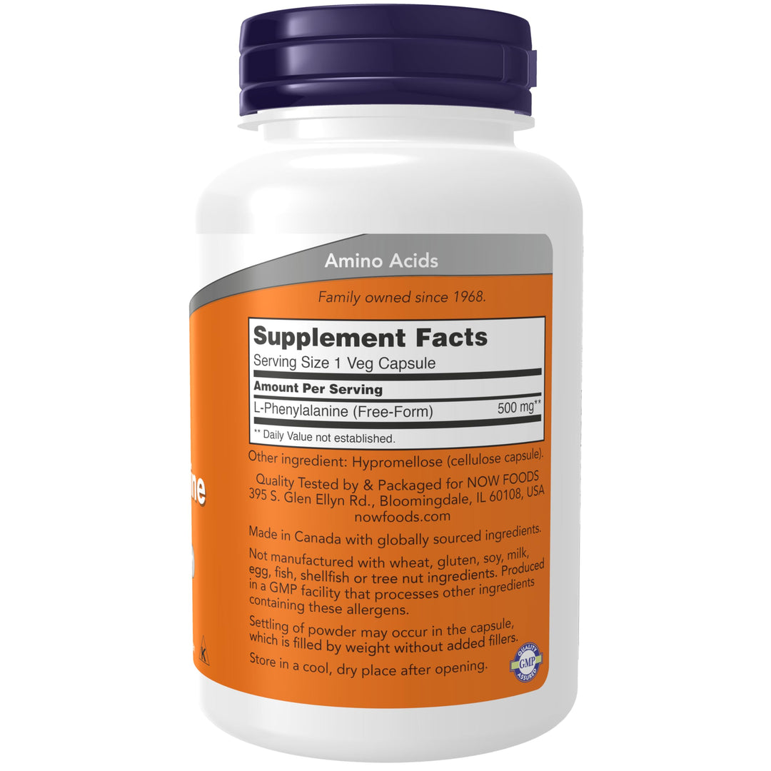 NOW Supplements, L-Phenylalanine 500 mg, Nervous System