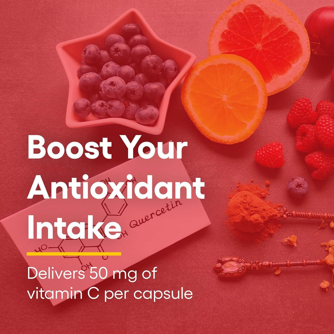 Bioactive Quercetin EMIQ 50 mg with Vitamin C, Supports Sinus, Heart and Immune Health, 60 Capsules