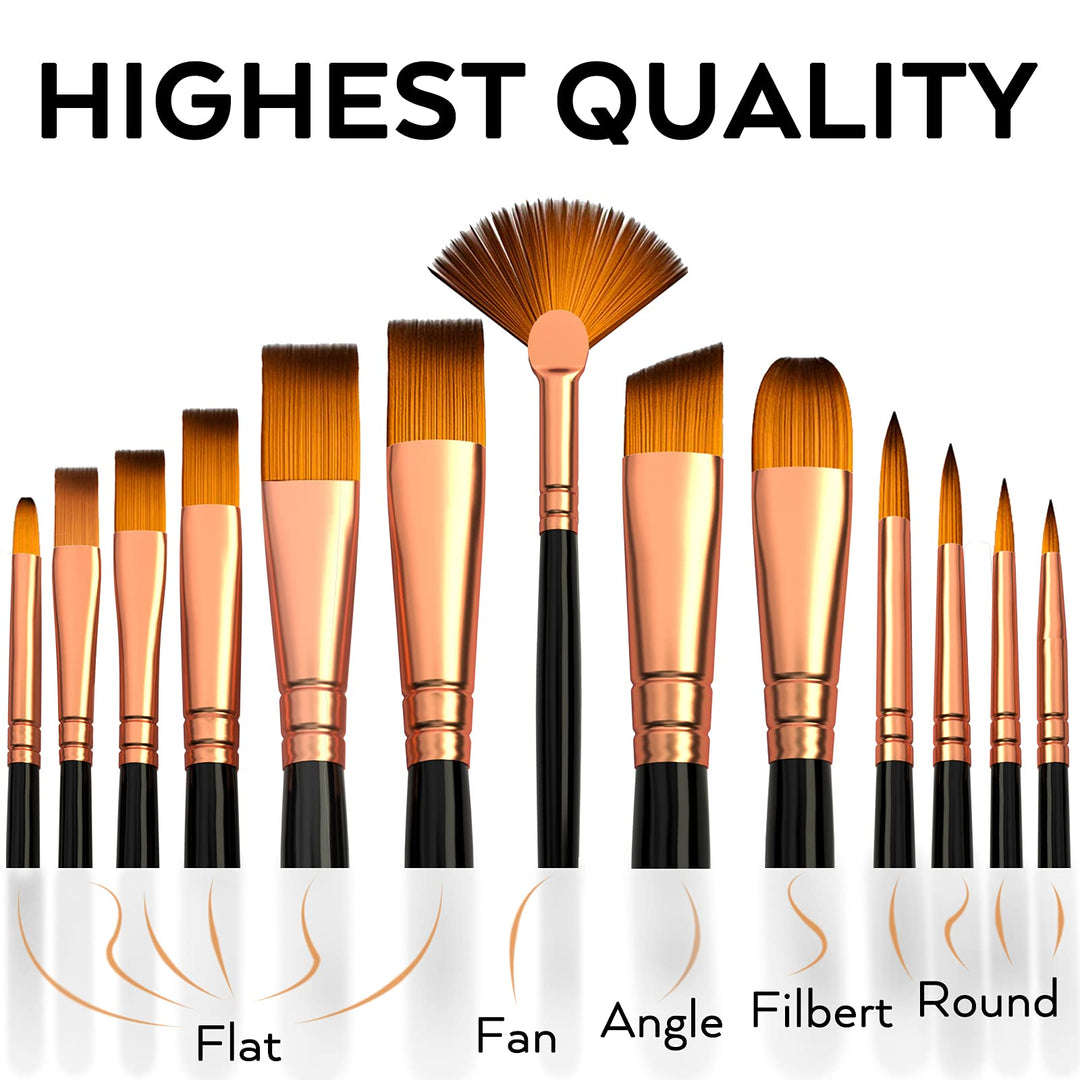 Nicpro 13 PCS Art Paint Brush Set, Kid &amp; Adult 