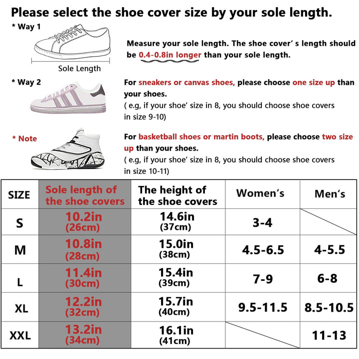 Black Waterproof Rain Boot Shoe Cover with reflector (1 Pair) (Large)