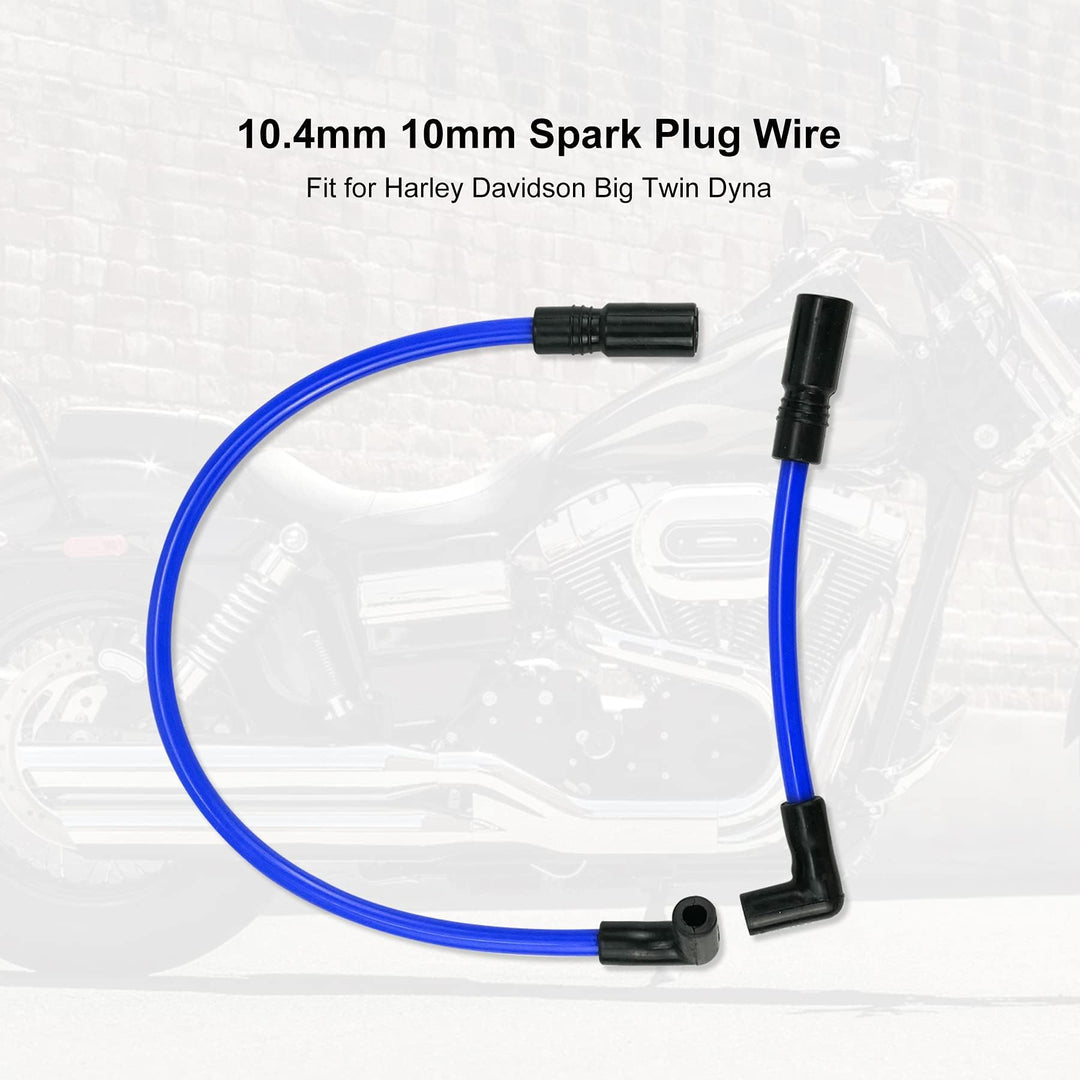 10.4mm 10mm Spark Plug Kit Fit for Harley Davidson Big Twin 1999-2019 FXD Dyna Softail, Replace DYNA-409BL - Blue